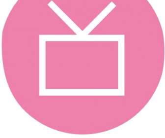 Różowy Materiał Ikona Tv
