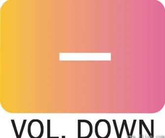 Pink Vol Down Icon