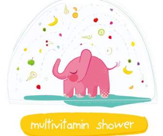 Ilustrações De Elefante De água-de-rosa