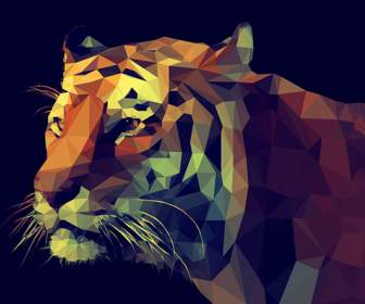 полигон тигр дизайн