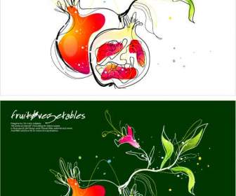Granatapfel-Cartoon-Abbildung