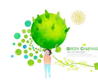 Materiales De Energía Verde De Dibujos Animados PSD