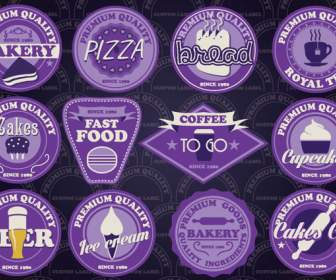 étiquettes De Fast-Food Violet