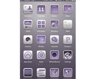 purple theme iphone mobile ui icons