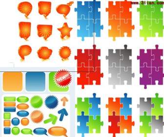 Puzzle Neue Symbol Schaltfläche Etikettenmaterial