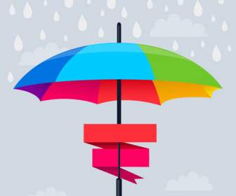 Regenbogenfarbenen Regenschirm Design