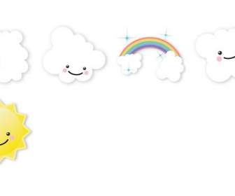 rainbow the sun cloud png icons