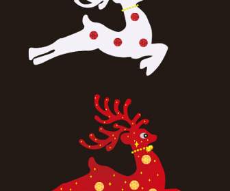 빨간색과 흰색 크리스마스 사슴 장식