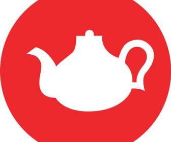 Red Background Teapot Icon