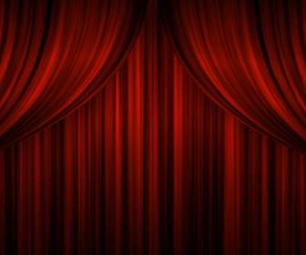 Red Curtain Background Psd Material