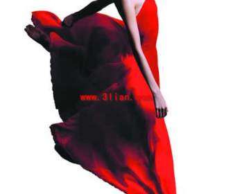 Red Dress Dancing Woman