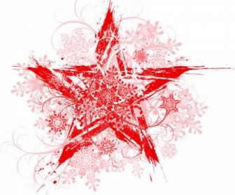 Red Five Pointed Star Pattern