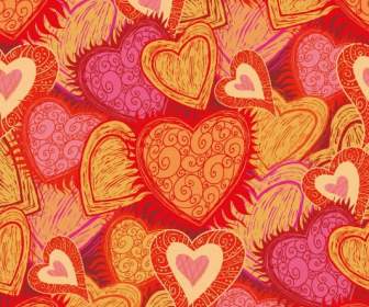 Red Heart Shaped Background Pattern