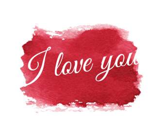 Red Ink I Love You Word Art