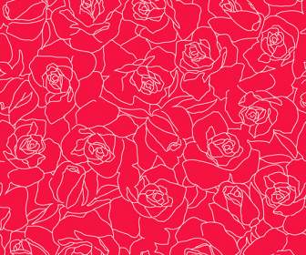 Red Line Flower Background Psd Material
