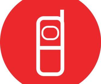 Иконка красный сотовый телефон