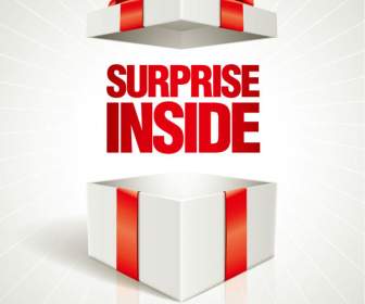 Rote Schleife Überraschung Geschenk-box