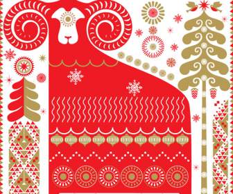 Red Sheep Pattern Background
