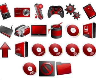 red style computer system icon