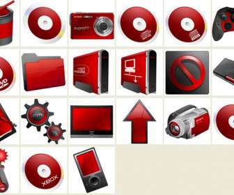 Rosso Tema Desktop Icone Png