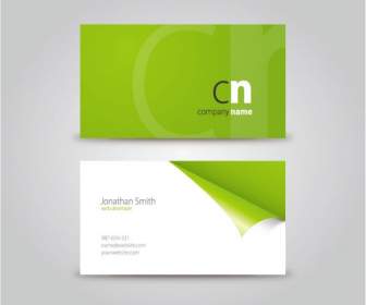 Refreshing Green Business Cards Roll Angle