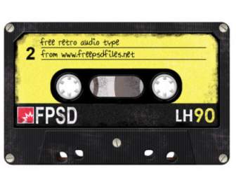 retro cassette psd layered material