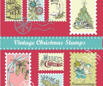 Retro-Weihnachts-Briefmarken