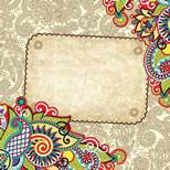 Garis-garis Retro Pola Teduh Renda Tepi