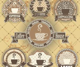 Retro Pattern Coffee Label
