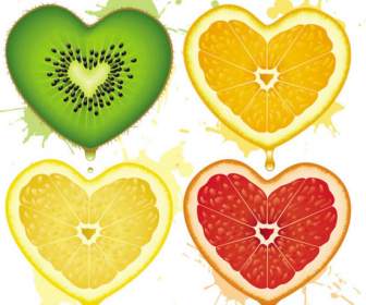 Naranja De Fruta De Forma De Corazón Romántico