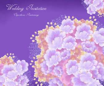 Plantilla Psd De Flores Púrpura Romántico