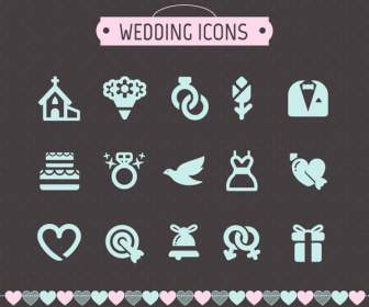 ícones De Casamento Romântico