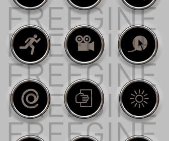 round style metal buttons psd layered templates