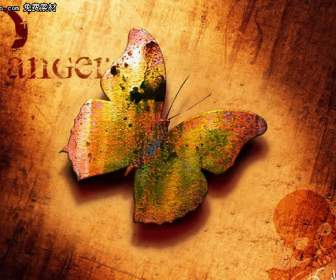 Rusty Butterfly Background Psd Material