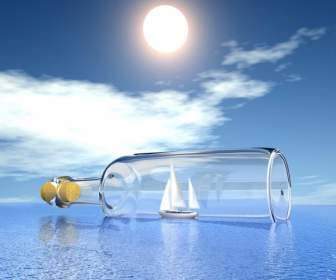 sailing bottles psd material