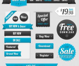 sales tags design psd material
