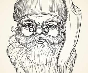 聖誕老人頭像手稿