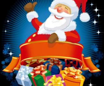 Weihnachtsmann-Illustrationen-Geschenk-box