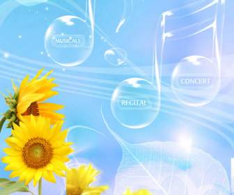 Partituren Sonnenblume Blume Desktop-Psd Material
