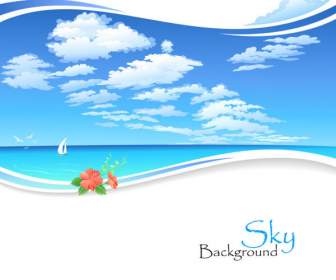 바다 푸른 하늘 풍경