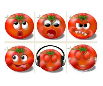 Reihe Von Tomaten Smilies