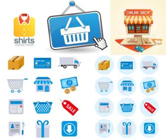 Shirt-Shops Und Shopping-Symbol
