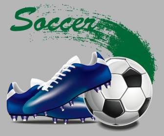 신발과 축구 배경