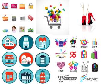 Shopping Theme Colorful Icons