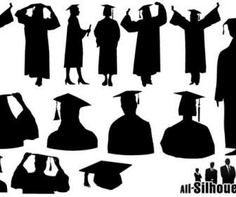 Silhouette Graduation Figures Robe