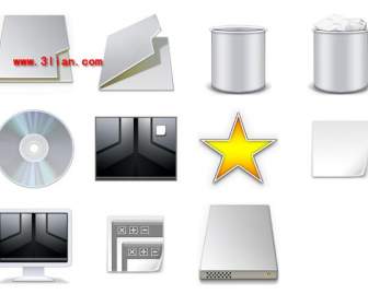 silver desktop icons