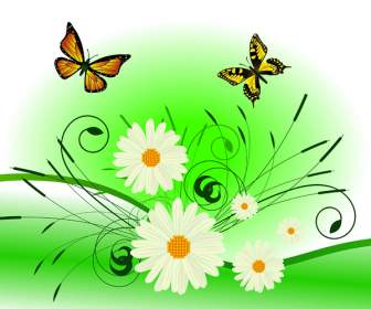 Simple Butterfly Daisy Pattern