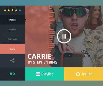 Simple Widgets And Music Psd Material
