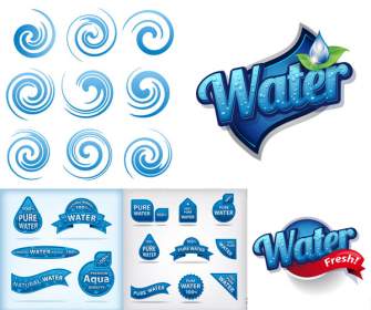 Spiral Water Ripples Labels