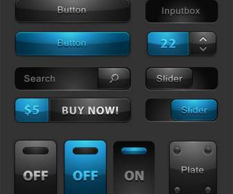 立體藍色 Web 按鈕